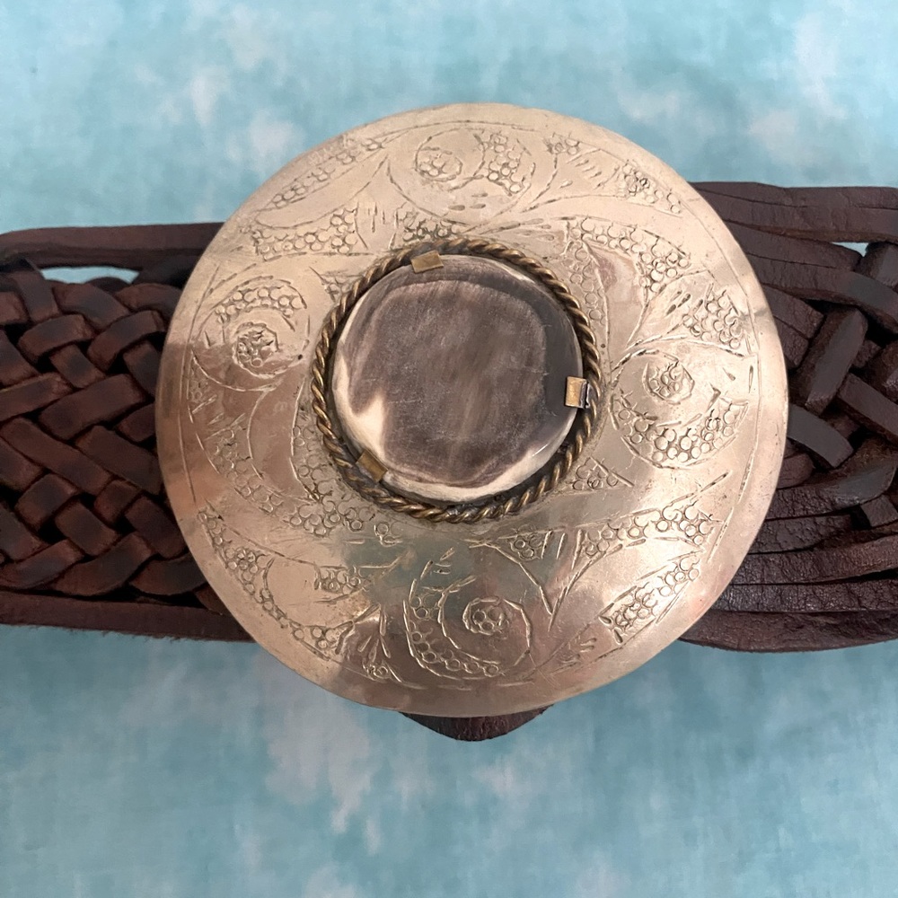 Vintage Antler Braided Leather Belt - Picture 3 of 4